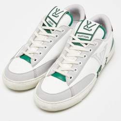 Louis Vuitton White/Green Leather Charlie Sneakers Size 39