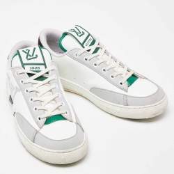 Louis Vuitton White/Green Leather Charlie Sneakers Size 39