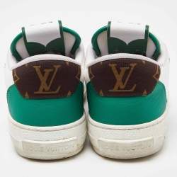 Louis Vuitton White/Green Leather Charlie Sneakers Size 39