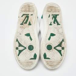 Louis Vuitton White/Green Leather Charlie Sneakers Size 39