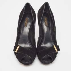 Louis Vuitton Black Suede Passy Pumps Size 39