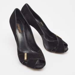Louis Vuitton Black Suede Passy Pumps Size 39