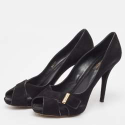 Louis Vuitton Black Suede Passy Pumps Size 39