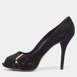 Louis Vuitton Black Suede Passy Pumps Size 39