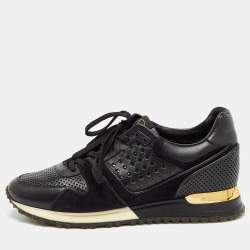 Louis Vuitton Black Leather and Mesh Run Away Sneakers Size 39