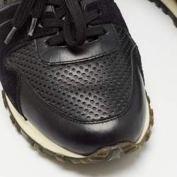 Louis Vuitton Black Leather and Mesh Run Away Sneakers Size 39