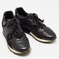 Louis Vuitton Black Leather and Mesh Run Away Sneakers Size 39