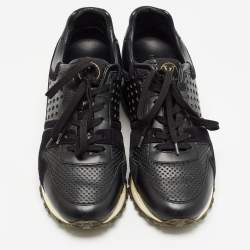 Louis Vuitton Black Leather and Mesh Run Away Sneakers Size 39