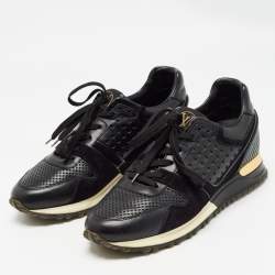 Louis Vuitton Black Leather and Mesh Run Away Sneakers Size 39