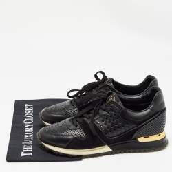 Louis Vuitton Black Leather and Mesh Run Away Sneakers Size 39