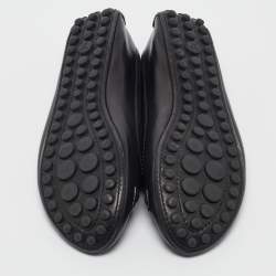 Pre Owned Louis Vuitton Black Leather Oxford Ballet Flats Size 38.5