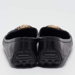 Pre Owned Louis Vuitton Black Leather Oxford Ballet Flats Size 38.5