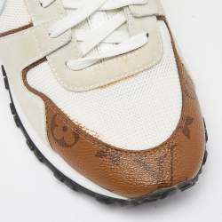 Louis Vuitton Off White Mesh, Suede and Monogram Canvas Run Away Sneakers Size 38.5