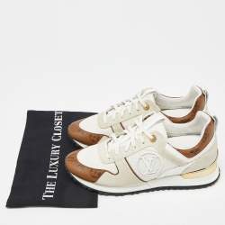 Louis Vuitton Off White Mesh, Suede and Monogram Canvas Run Away Sneakers Size 38.5
