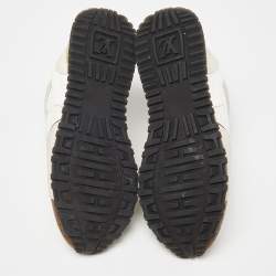 Louis Vuitton Off White Mesh, Suede and Monogram Canvas Run Away Sneakers Size 38.5