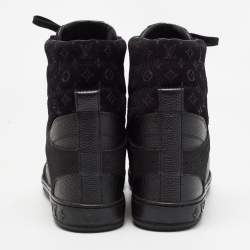 Louis Vuitton Black Nubuck and Suede Millenium Wedge Sneakers Size 37