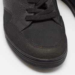 Louis Vuitton Black Nubuck and Suede Millenium Wedge Sneakers Size 37