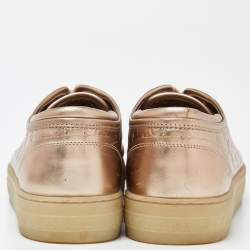 Louis Vuitton Gold Monogram Leather Sneakers Size 39