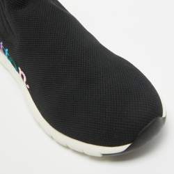 Louis Vuitton Black Stretch Fabric High Top Sneakers Size 36.5