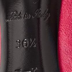 Pre Owned Louis Vuitton Pink Suede Pointed Toe  Pumps Size 36.5