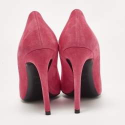 Pre Owned Louis Vuitton Pink Suede Pointed Toe  Pumps Size 36.5