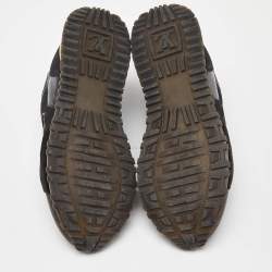 Louis Vuitton Black/Brown Monogram Canvas, Suede and Mesh Run Away Low Top Sneakers Size 36.5
