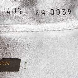 Louis Vuitton Silver Leather Dice Scrunch Loafer Flats Size 40.5