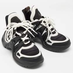 Louis Vuitton Black/White Leather and Mesh Archlight Sneakers Size 37.5