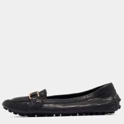 مملوكة مسبقًا Louis Vuitton Black Leather Oxford Loafers Size 38.5