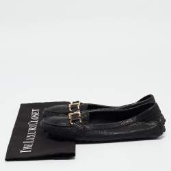 مملوكة مسبقًا Louis Vuitton Black Leather Oxford Loafers Size 38.5