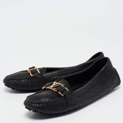 مملوكة مسبقًا Louis Vuitton Black Leather Oxford Loafers Size 38.5