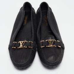مملوكة مسبقًا Louis Vuitton Black Leather Oxford Loafers Size 38.5