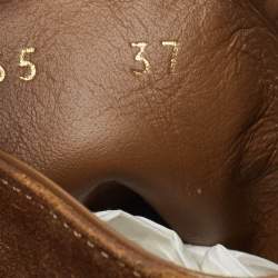 Pre Owned Louis Vuitton Brown Suede Ankle Buckle Ankle Boots Size 37