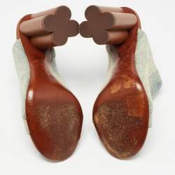 مملوكة مسبقًا Louis Vuitton Grey Denim Mules Size 38