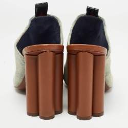 مملوكة مسبقًا Louis Vuitton Grey Denim Mules Size 38