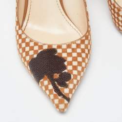 Louis Vuitton Brown/White Daimier Calf Hair Pumps Size 37.5