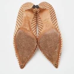 Louis Vuitton Brown/White Daimier Calf Hair Pumps Size 37.5