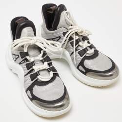 Louis Vuitton Silver Leather and Mesh Archlight  Sneakers Size 38.5