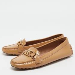Louis Vuitton Brown Patent Oxford Loafers Size 37