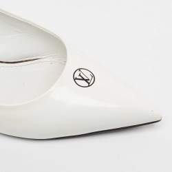 مملوكة مسبقًا Louis Vuitton White Brushed Leather Slingback Pumps Size 38