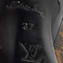Pre Owned Louis Vuitton Brown/Black Monogram Canvas and Patent Cherie Pumps Size 37