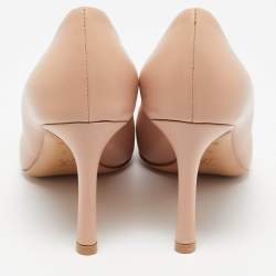 Pre Owned Louis Vuitton Light Pink Leather Heart Breaker Pumps Size 37.5