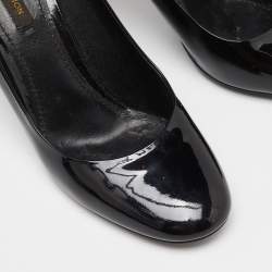 Louis Vuitton Black Patent Leather Lock It Round Toe Pumps Size 38