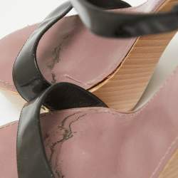 Louis Vuitton Black Patent Leather  Ankle Strap Sandals Size 38