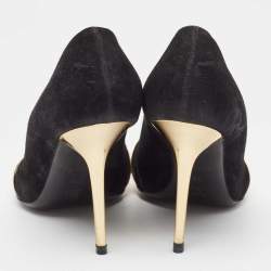 Louis Vuitton Black Suede Open Toe Pumps Size 38