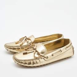 Louis Vuitton Gold Leather Gloria  Loafers Size  35