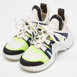 Louis Vuitton Multicolor Mesh and Leather Archlight Low Top Sneakers Size 36