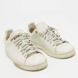Louis Vuitton White Leather Frontrow Sneakers Size 37.5