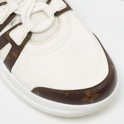 Louis Vuitton White Mesh and Monogram Canvas Archlight Sneakers Size 39