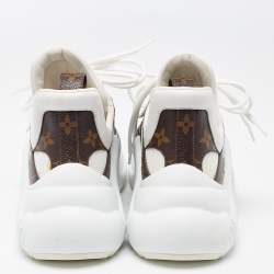 Louis Vuitton White Mesh and Monogram Canvas Archlight Sneakers Size 39